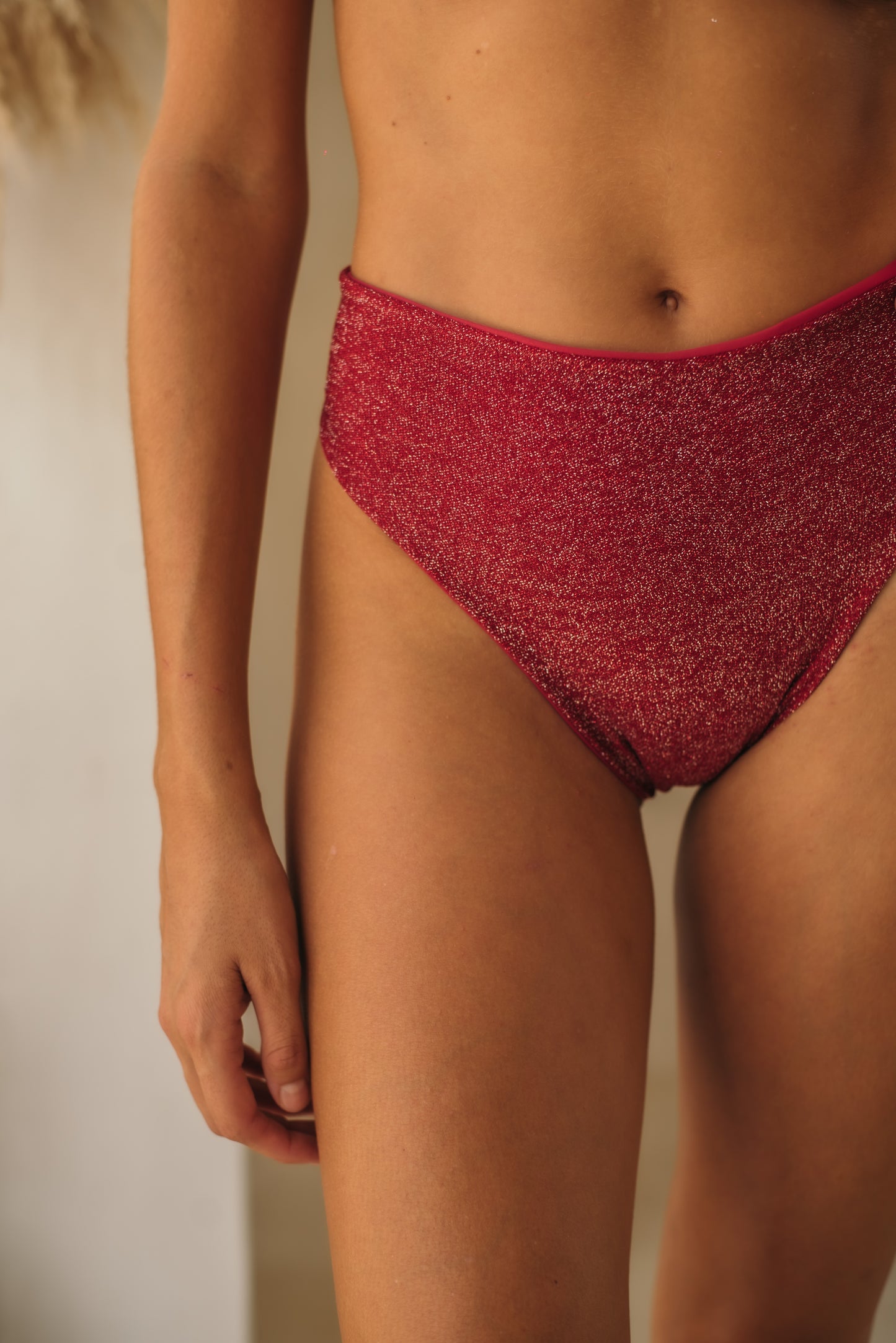 Cherry Glitter Crunchie Back Coverage