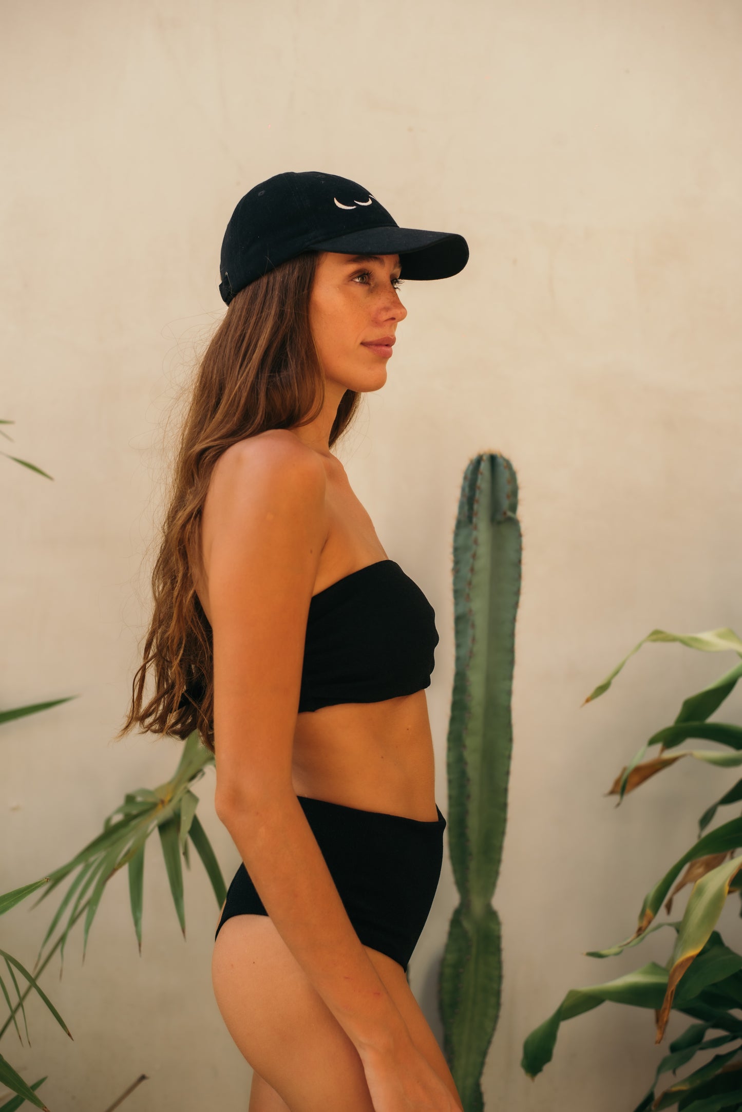 Black Glitter Retro High-Waist
