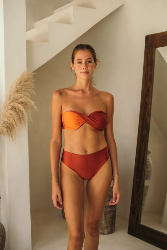 Orange Reversible Bandeau Top